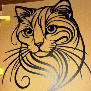 Gorgeous Black Cat Metal Wall Art
